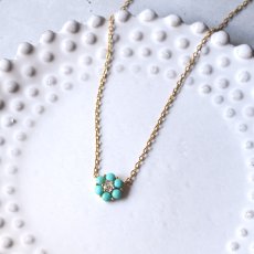 画像6: 冬の新作【限定7点】12月誕生石　天然ターコイズ　フラワー　サージカルステンレスネックレス  (6)