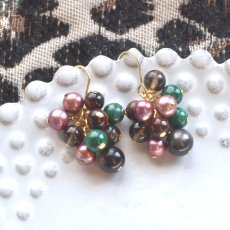 画像5: 冬の新作【数量限定】大人の色合い　オーナメント風　ボリューム　天然石パール　サージカルステンレスピアス   (5)
