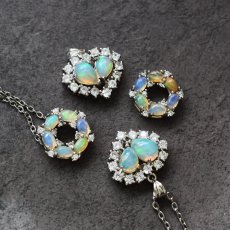 画像1: 冬の新作【選べる・各限定２】エチオピアンオパール　ペンダントトップ　サージカルステンレスネックレス  (1)