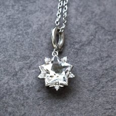 画像2: 冬の新作【限定２】宝石質　クリスタル　スター　ジェムカット　ペンダント　シルバー　サージカルステンレスネックレス (2)