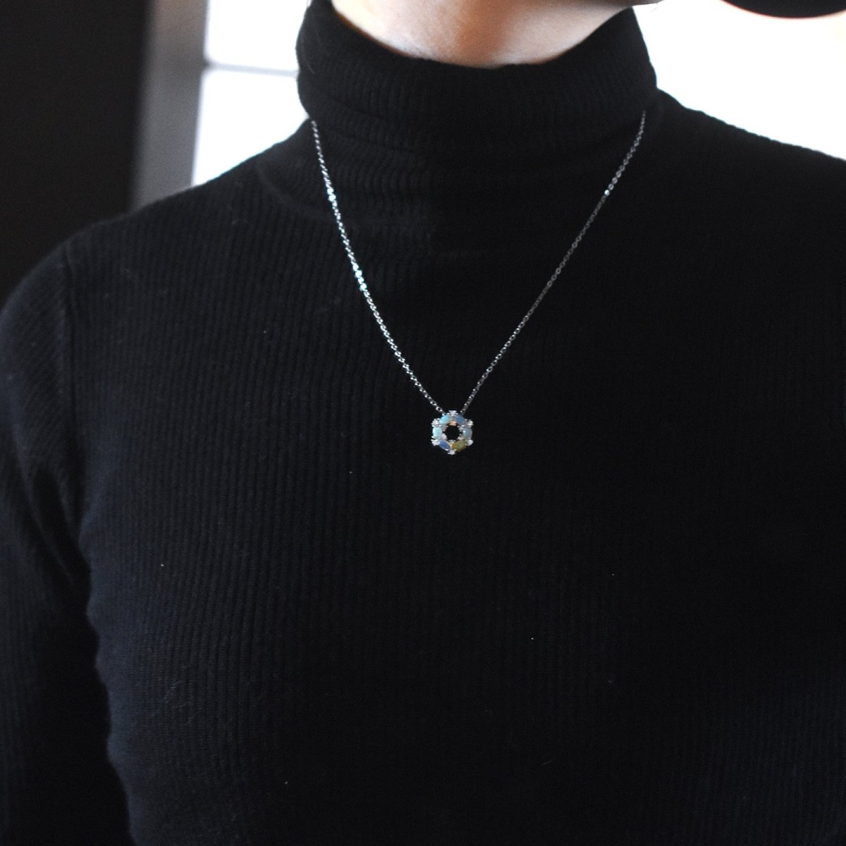 画像11: 冬の新作【選べる・各限定２】エチオピアンオパール　ペンダントトップ　サージカルステンレスネックレス  (11)