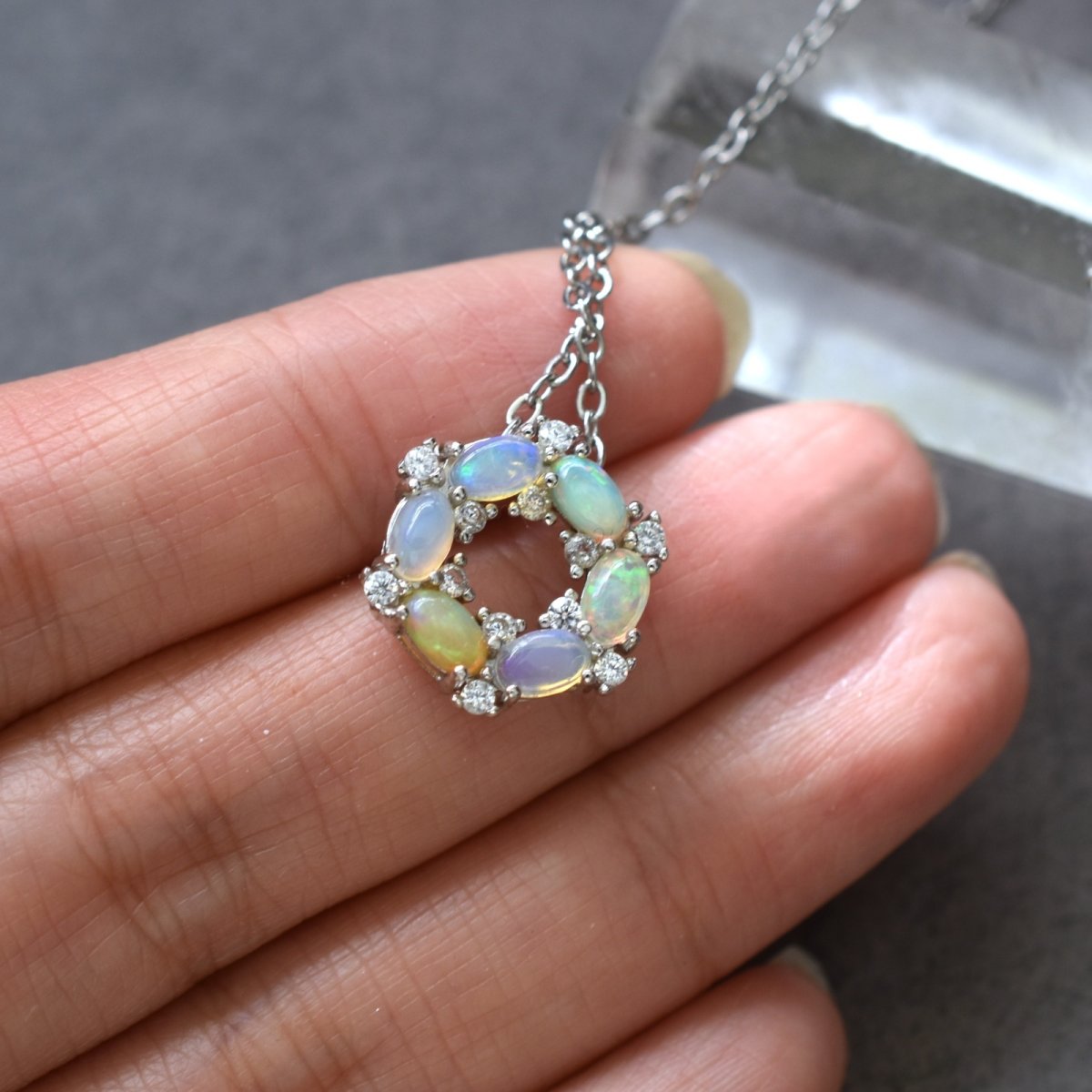 画像9: 冬の新作【選べる・各限定２】エチオピアンオパール　ペンダントトップ　サージカルステンレスネックレス  (9)