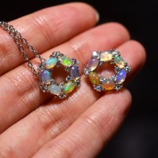 画像10: 冬の新作【選べる・各限定２】エチオピアンオパール　ペンダントトップ　サージカルステンレスネックレス  (10)