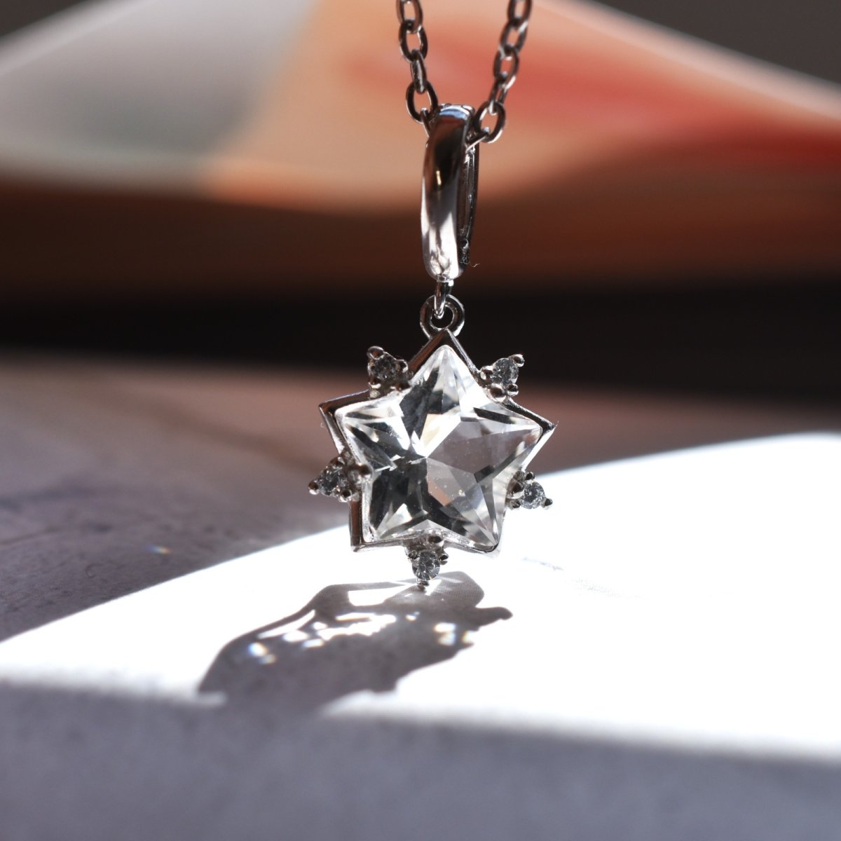 画像7: 冬の新作【限定２】宝石質　クリスタル　スター　ジェムカット　ペンダント　シルバー　サージカルステンレスネックレス (7)