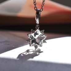 画像7: 冬の新作【限定２】宝石質　クリスタル　スター　ジェムカット　ペンダント　シルバー　サージカルステンレスネックレス (7)