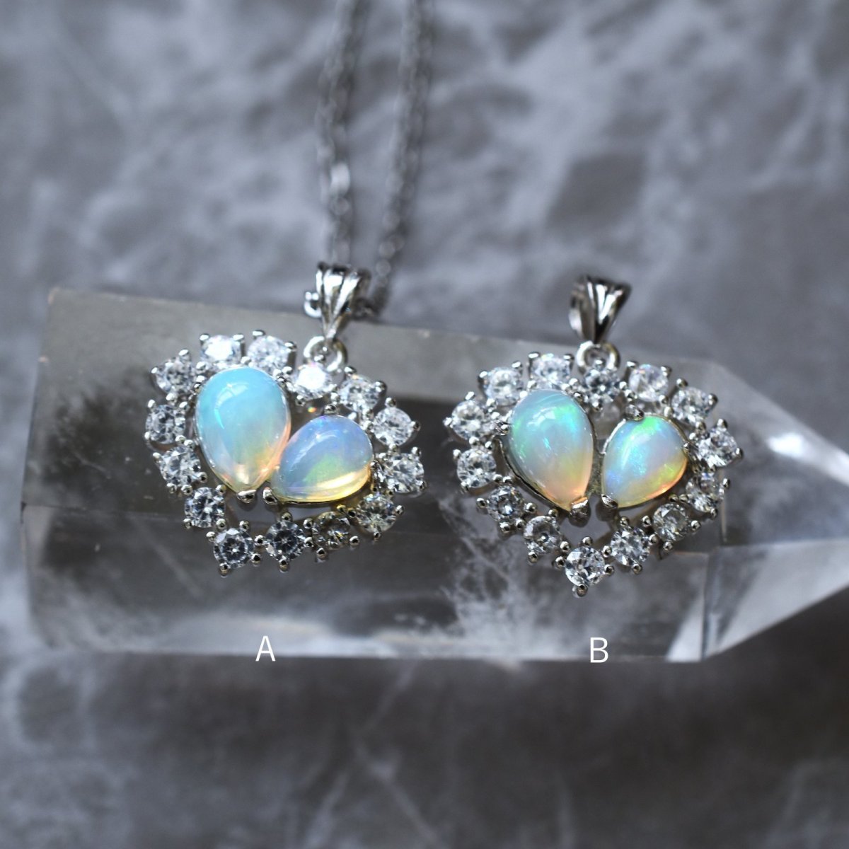 画像4: 冬の新作【選べる・各限定２】エチオピアンオパール　ペンダントトップ　サージカルステンレスネックレス  (4)