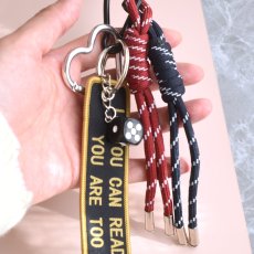 画像6: 新作追加！男女兼用【数量限定】コード×タグ　ハート　カラビナ　ハンドストラップ・スマホホルダー・バッグチャーム (6)