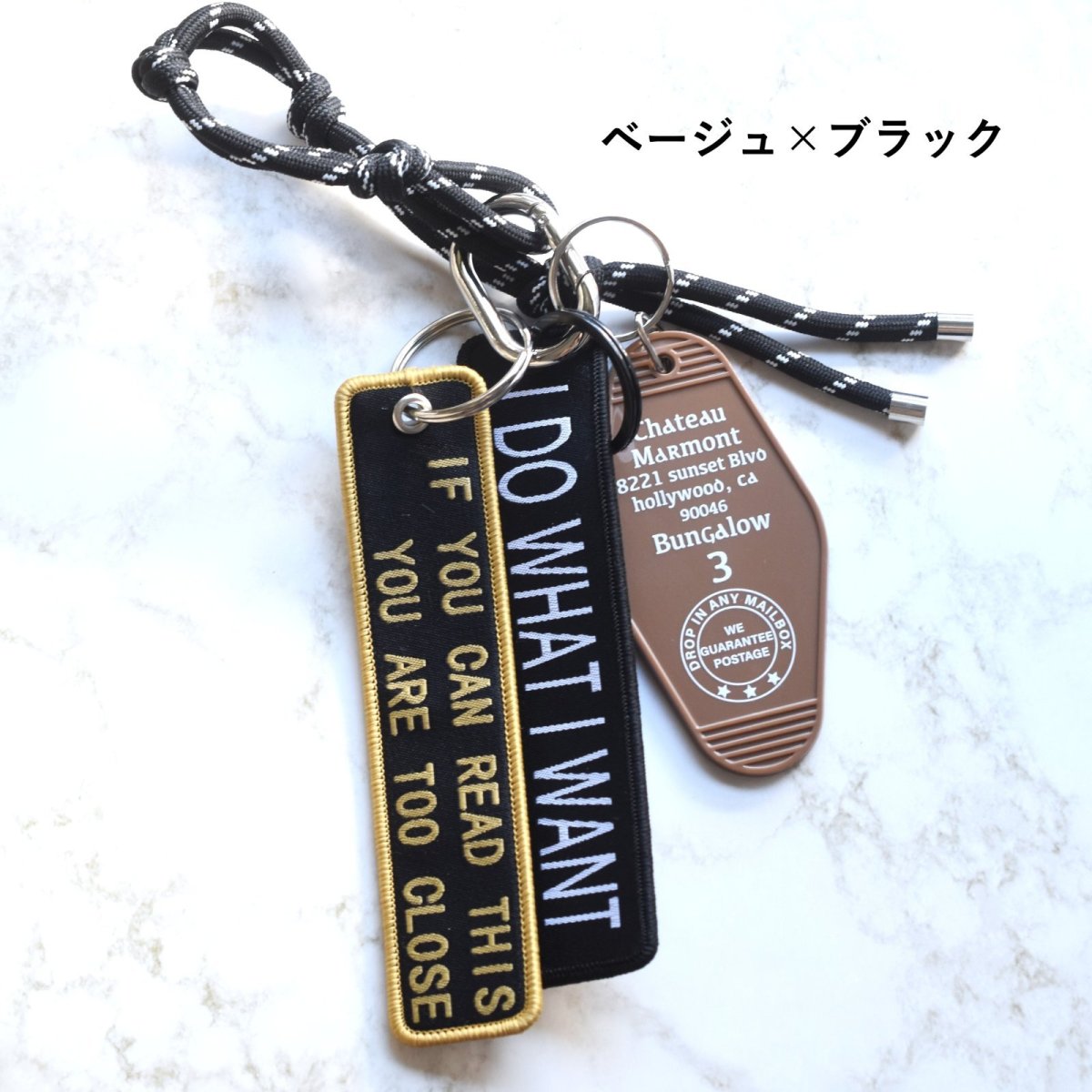 画像3: 人気黒色新追加！【限定・選べる】男女兼用！クラシックカラー　コード×アクリル　カラビナ　バッグチャーム  (3)