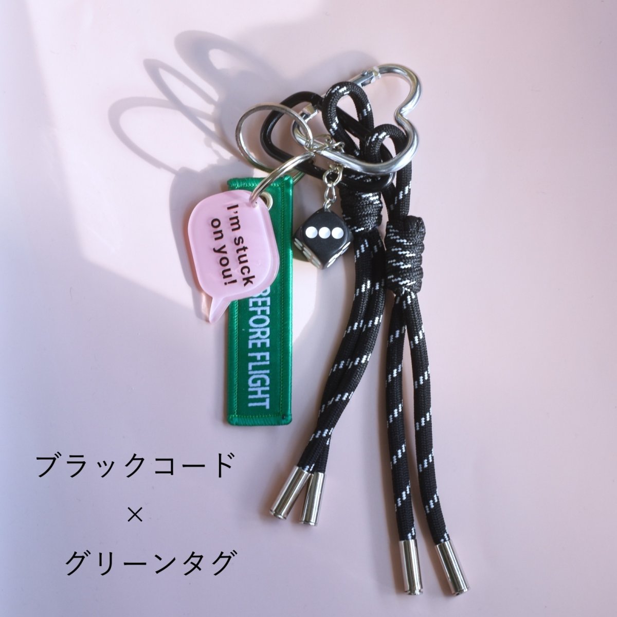 画像3: 新作追加！男女兼用【数量限定】コード×タグ　ハート　カラビナ　ハンドストラップ・スマホホルダー・バッグチャーム (3)