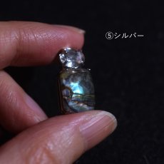 画像8: 特別価格【残り2・1点もの】香水　フレーム　アバロンシェルクリスタル　×　クリスタルガラス　サージカルステンレスネックレス  (8)