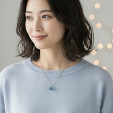 画像18: 春の新作【残り23】朝の海のきらめき　バイカラー　ブルーグリーン＆イエロー　アンバー　(琥珀）　ステンレスネックレス  (18)