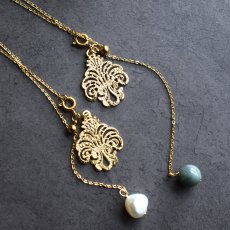 画像1: ゴールド追加！【選べる】シャンデリアレース　スライド式　翡翠・モリオン　２WAY　サージカルステンレスネックレス60cm    (1)