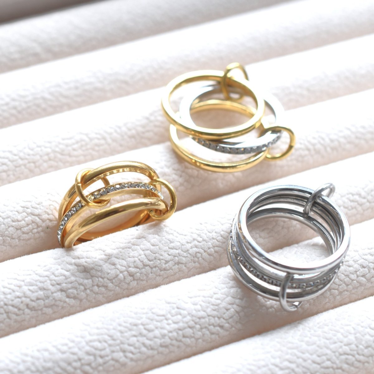 画像13: 新春の新作【金属アレルギー対応・13号】エタニティーリング　多連　サージカルステンレスリング(指輪）  (13)