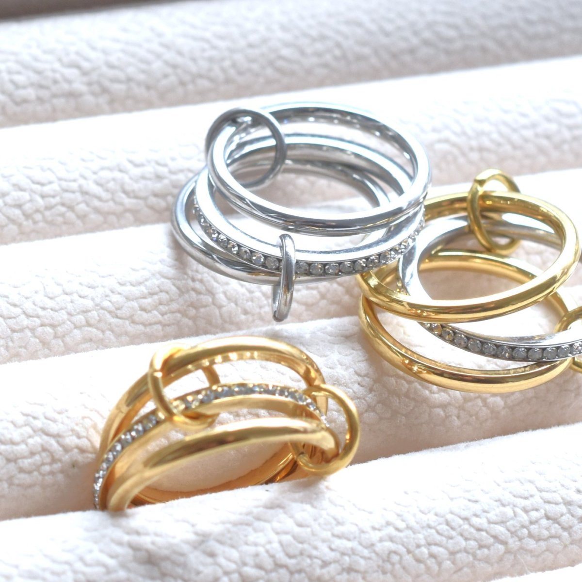 画像14: 新春の新作【金属アレルギー対応・13号】エタニティーリング　多連　サージカルステンレスリング(指輪）  (14)