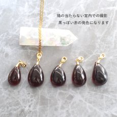 画像3: 新春の新作【選べる】超大粒　ヘソナイトガーネット　しずく型　サージカルステンレスネックレス50cm  (3)