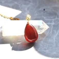 画像9: 新春の新作【選べる】超大粒　ヘソナイトガーネット　しずく型　サージカルステンレスネックレス50cm  (9)