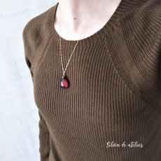 画像23: 新春の新作【選べる】超大粒　ヘソナイトガーネット　しずく型　サージカルステンレスネックレス50cm  (23)