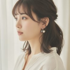 画像9: 春の新作【金具変更可・金属アレルギー対応】ブルーパール&淡水パール　サージカルステンレスフープピアス  (9)