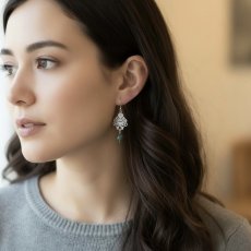 画像10: ひとめぼれ新作2026【選べる】シャンデリアレース　　翡翠・モリオン・パール・クリスタル　サージカルステンレスピアス  (10)