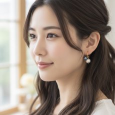 画像8: 春の新作【金具変更可・金属アレルギー対応】ブルーパール&淡水パール　サージカルステンレスフープピアス  (8)