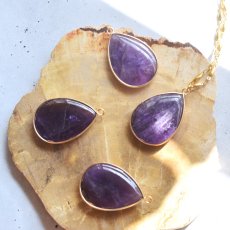 画像7:  春の新作【限定数のみ】超大粒　原石の風合い　アメジスト　ペンダント　サージカルステンレスネックレス  (7)