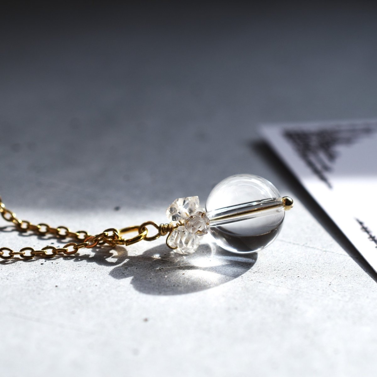 画像15:  春の新作【限定数のみ】希少石！カード付　カイラス水晶　ヒマラヤ産　クリスタル　サージカルステンレスネックレス  (15)