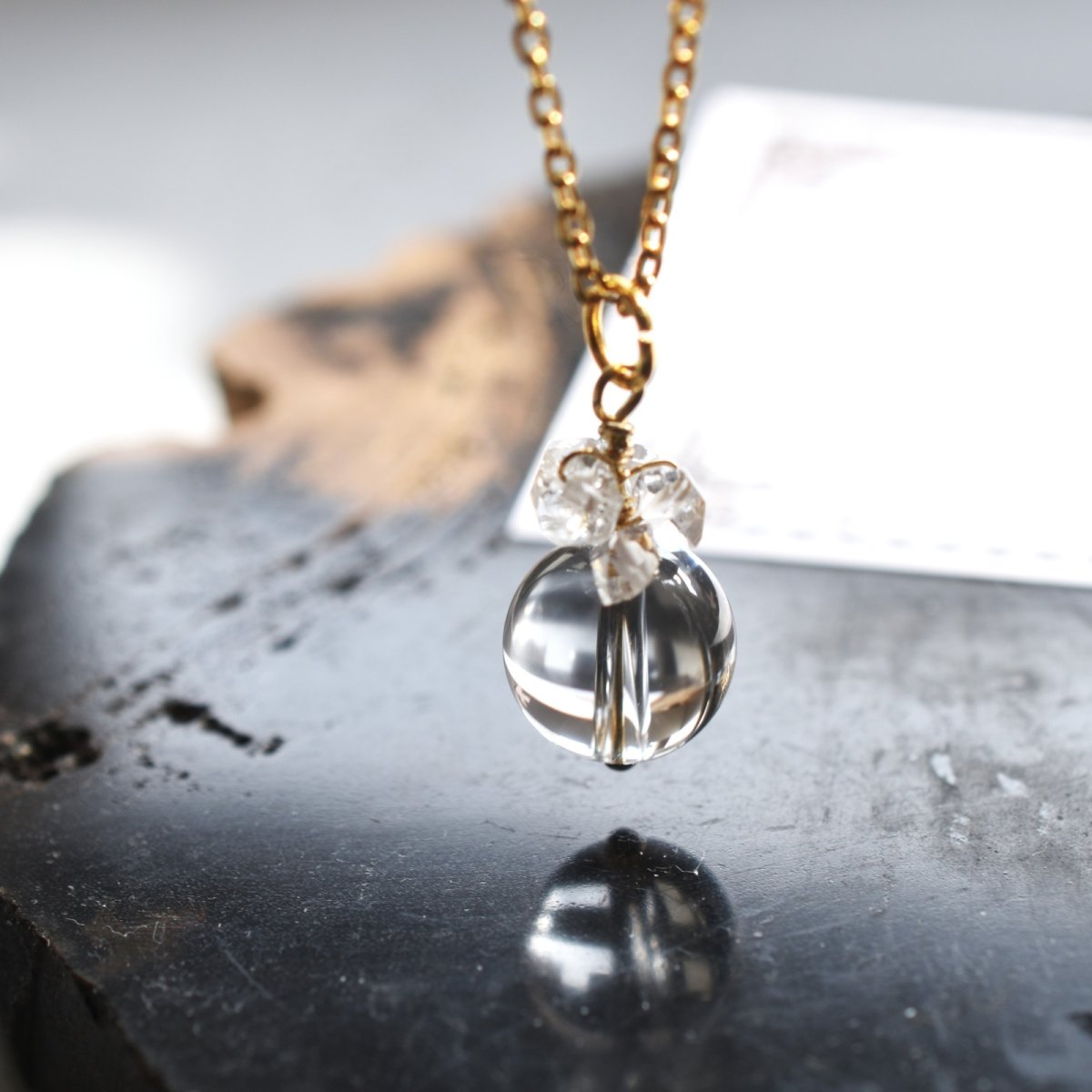 画像13:  春の新作【限定数のみ】希少石！カード付　カイラス水晶　ヒマラヤ産　クリスタル　サージカルステンレスネックレス  (13)