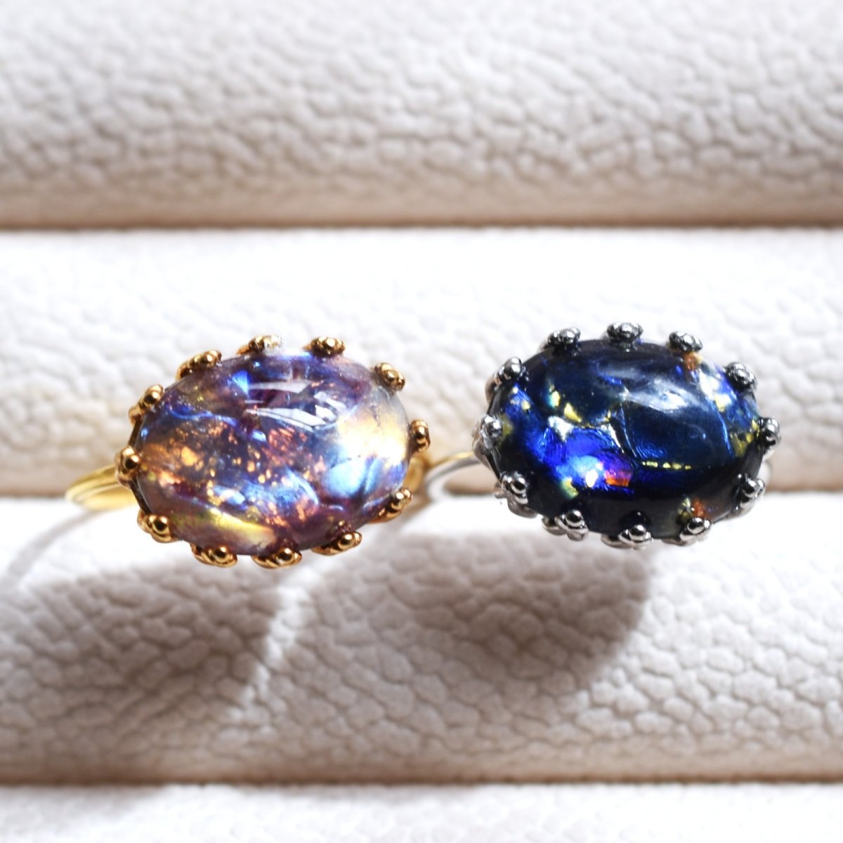 画像10: 春の新作【数量限定・フリーサイズ】幻想シラー　ヴィンテージ　チェコガラス　ドラゴンズブレス　SV925(指輪）  (10)