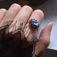 画像13: 春の新作【数量限定・フリーサイズ】幻想シラー　ヴィンテージ　チェコガラス　ドラゴンズブレス　SV925(指輪）  (13)