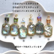 画像7:  春の新作【選べる・各1点もの】香水ボトル　アバロンシェル　×　カラー　クリスタルガラス　サージカルステンレスネックレス  (7)