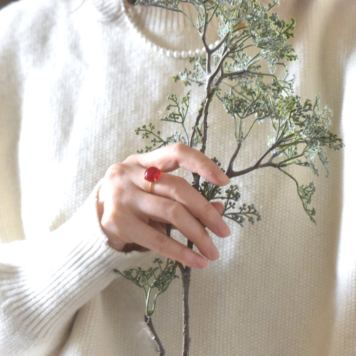 画像11: 春の新作【金属アレルギー対応】大粒　ストロベリーピンク　ピンクカルセドニー　SV・サージカルステンレス(指輪）  (11)