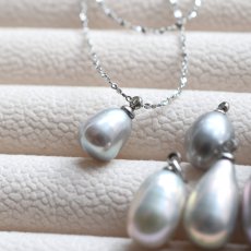 画像15:  春の新作【選べる】大粒　AAAAランク　グレーシルバー　淡水パール　ドロップ　サージカルステンレスネックレス  (15)