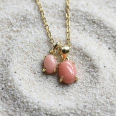 画像3:  春の新作【少量のみ・サイズ選択】希少！高知沖産　天然　ピンクコーラル　珊瑚　ミニ　サージカルステンレスネックレス40cm  (3)