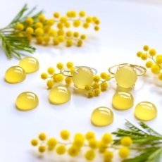 画像2: 春の新作【金属アレルギー対応】ミモザイエロー　イエローカルセドニー　SV・サージカルステンレス(指輪）  (2)