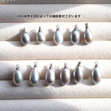 画像2:  春の新作【選べる】大粒　AAAAランク　グレーシルバー　淡水パール　ドロップ　サージカルステンレスネックレス  (2)