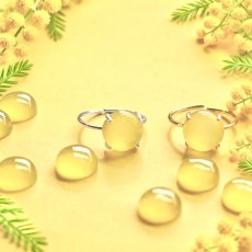 画像1: 春の新作【金属アレルギー対応】ミモザイエロー　イエローカルセドニー　SV・サージカルステンレス(指輪）  (1)