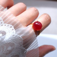 画像14: 春の新作【金属アレルギー対応】大粒　ストロベリーピンク　ピンクカルセドニー　SV・サージカルステンレス(指輪）  (14)