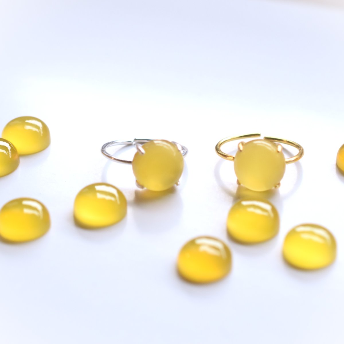 画像15: 春の新作【金属アレルギー対応】ミモザイエロー　イエローカルセドニー　SV・サージカルステンレス(指輪）  (15)