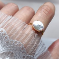 画像5: 春の新作【金属アレルギー対応】大粒　淡水パール　オーバル　SV・サージカルステンレス(指輪）  (5)