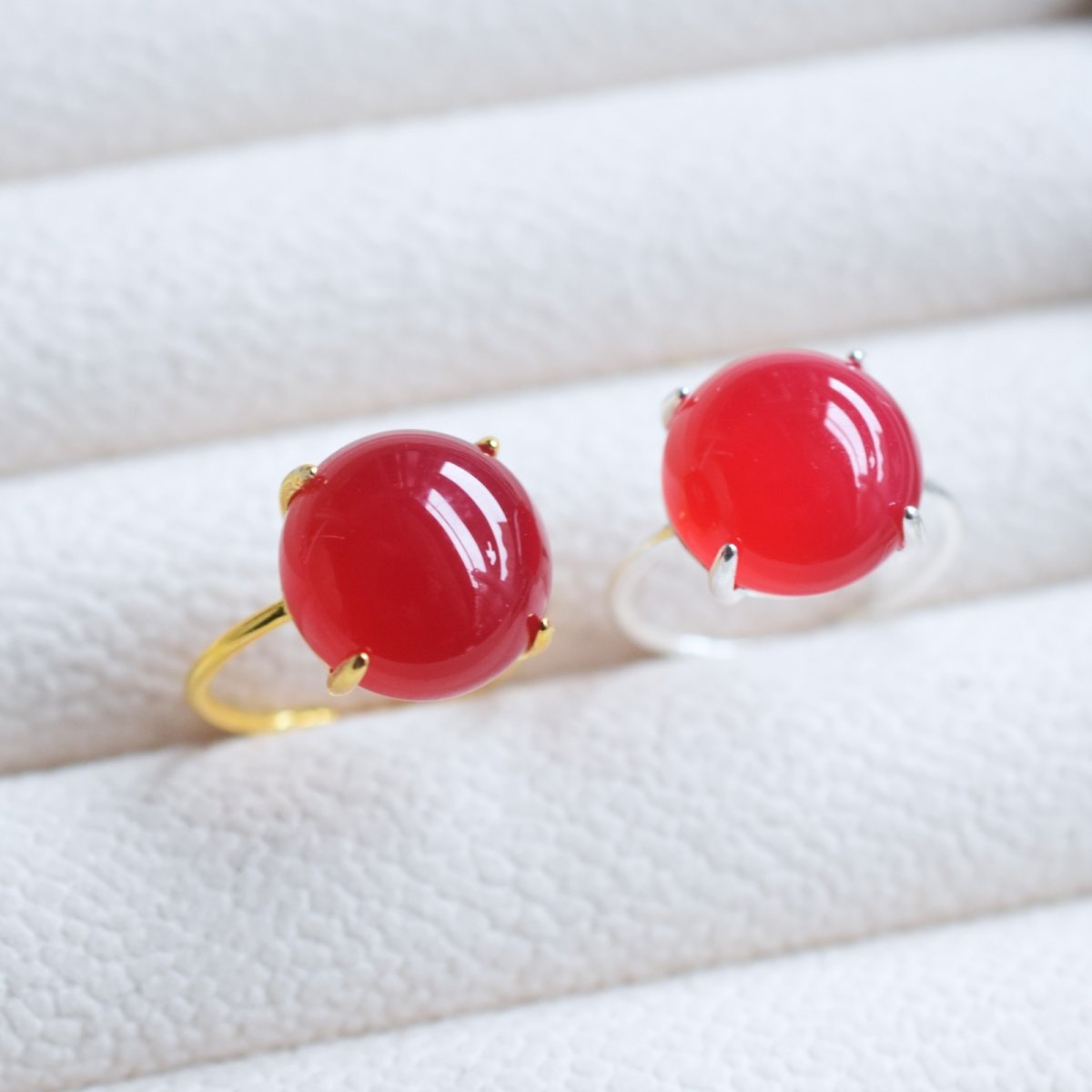 画像6: 春の新作【金属アレルギー対応】大粒　ストロベリーピンク　ピンクカルセドニー　SV・サージカルステンレス(指輪）  (6)