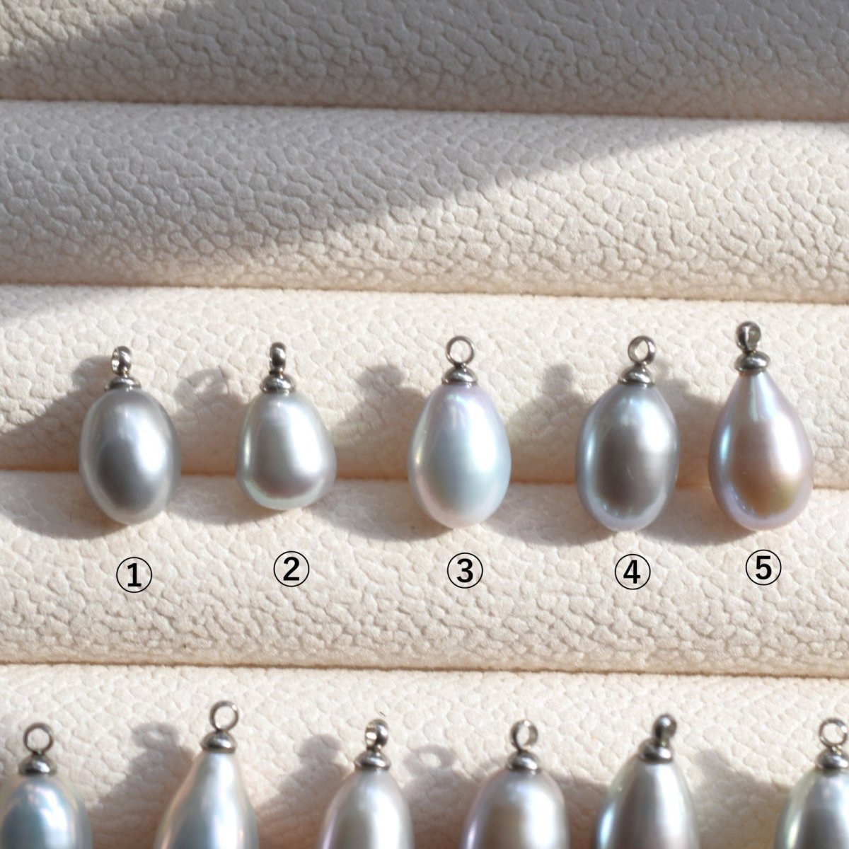 画像3:  春の新作【選べる】大粒　AAAAランク　グレーシルバー　淡水パール　ドロップ　サージカルステンレスネックレス  (3)