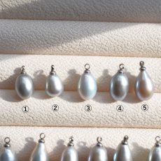 画像3:  春の新作【選べる】大粒　AAAAランク　グレーシルバー　淡水パール　ドロップ　サージカルステンレスネックレス  (3)