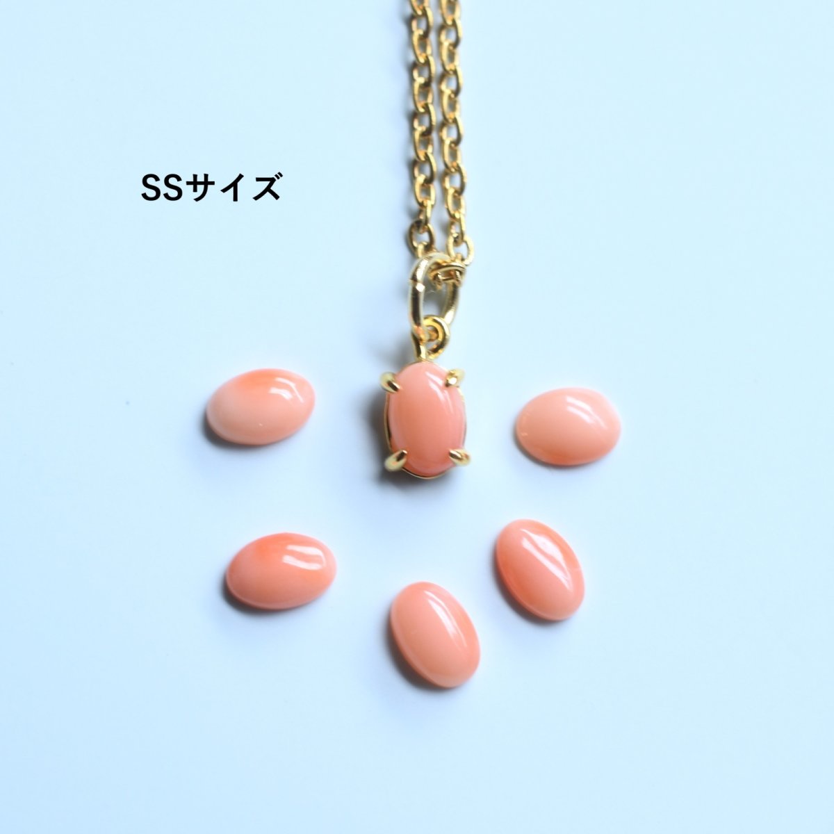 画像5:  春の新作【少量のみ・サイズ選択】希少！高知沖産　天然　ピンクコーラル　珊瑚　ミニ　サージカルステンレスネックレス40cm  (5)