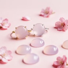 画像1: 春の新作【金属アレルギー対応】大粒　桜ピンク　ピンクカルセドニー　SV・サージカルステンレス(指輪） (1)