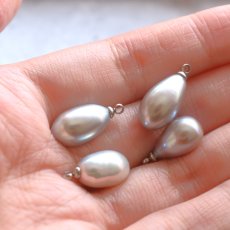 画像7:  春の新作【選べる】大粒　AAAAランク　グレーシルバー　淡水パール　ドロップ　サージカルステンレスネックレス  (7)