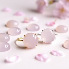 画像3: 春の新作【金属アレルギー対応】大粒　桜ピンク　ピンクカルセドニー　SV・サージカルステンレス(指輪） (3)