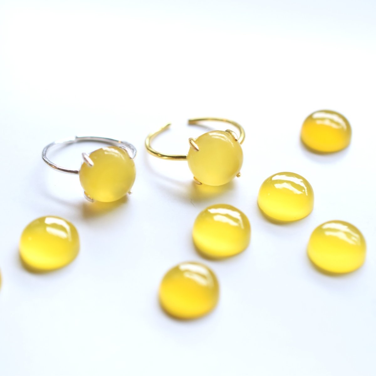 画像3: 春の新作【金属アレルギー対応】ミモザイエロー　イエローカルセドニー　SV・サージカルステンレス(指輪）  (3)