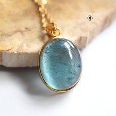 画像9:  春の新作【選べる】大粒！　サンタマリアカラー　アクアマリン　カボションペンダント　サージカルステンレスネックレス60cm　  (9)