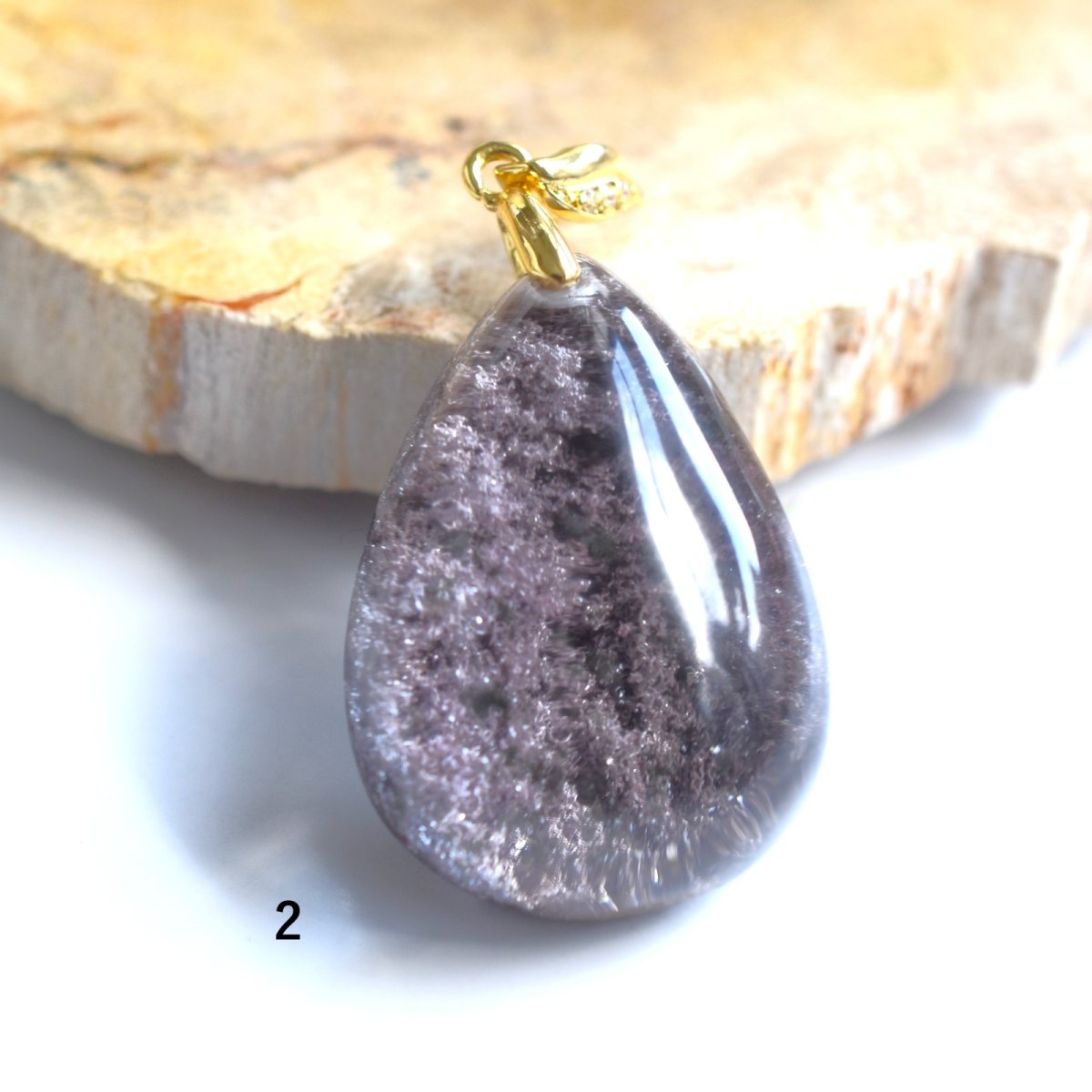 画像5:  春の新作【選べる】大粒！　桜の森　テラリウム　ガーデンクォーツ　ペンダント　サージカルステンレスネックレス60cm　  (5)