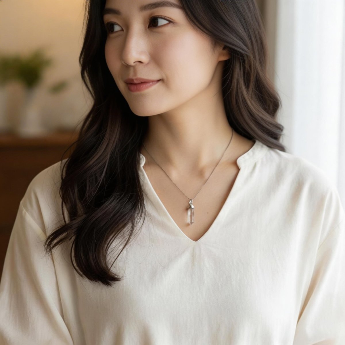 画像16:  春の新作【選べる】高透明度　大粒　ヒマラヤクリスタル　結晶　ペンデュラム　サージカルステンレスネックレス  (16)